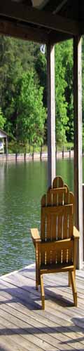 Chair on a pier on a North Carolina lake